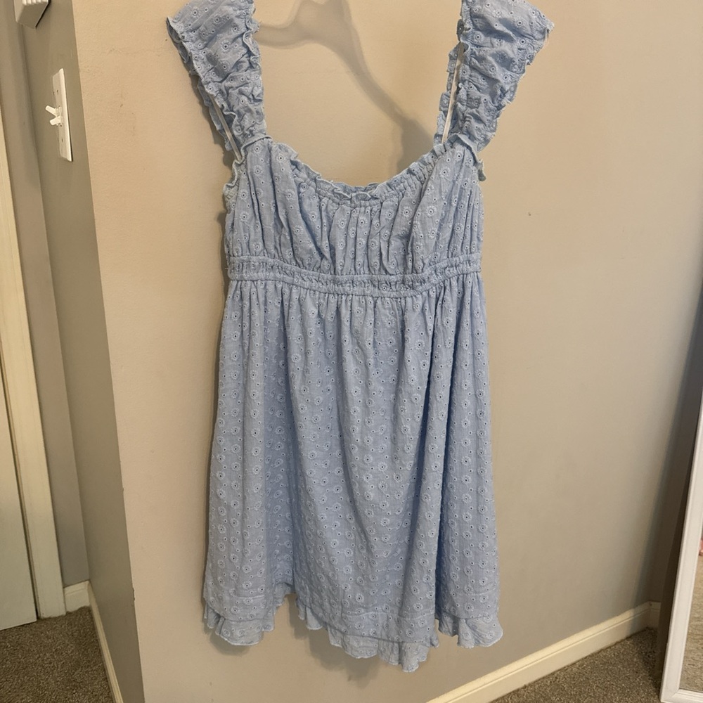 Altar'd State Light Blue Eyelet Dress